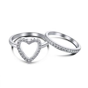 2 in 1 Beautiful 925 Sterling Silver Stackable Rings